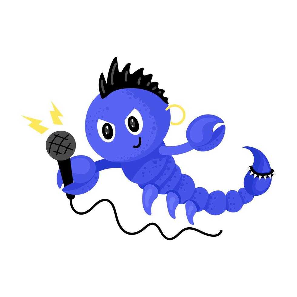 Scorpion finances flat sticker vector