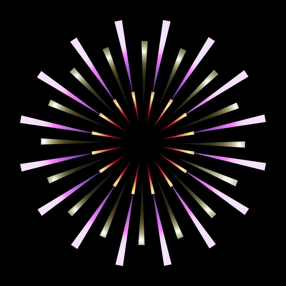 A flowery firework flat illustration, chrysanthemum firework vector