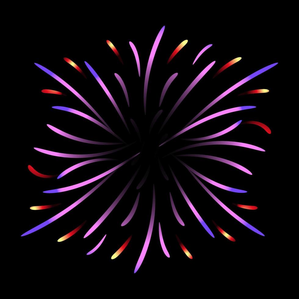 A flowery firework flat illustration, chrysanthemum firework vector