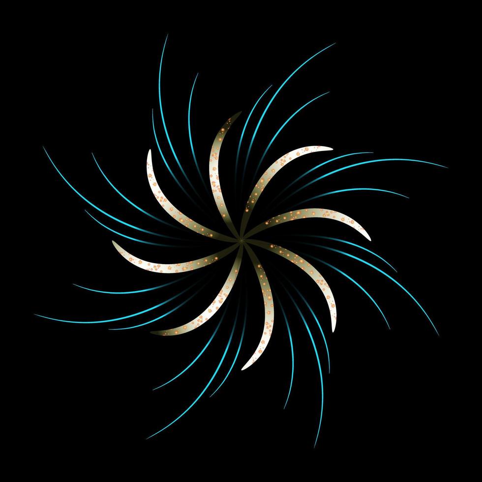A flowery firework flat illustration, chrysanthemum firework vector