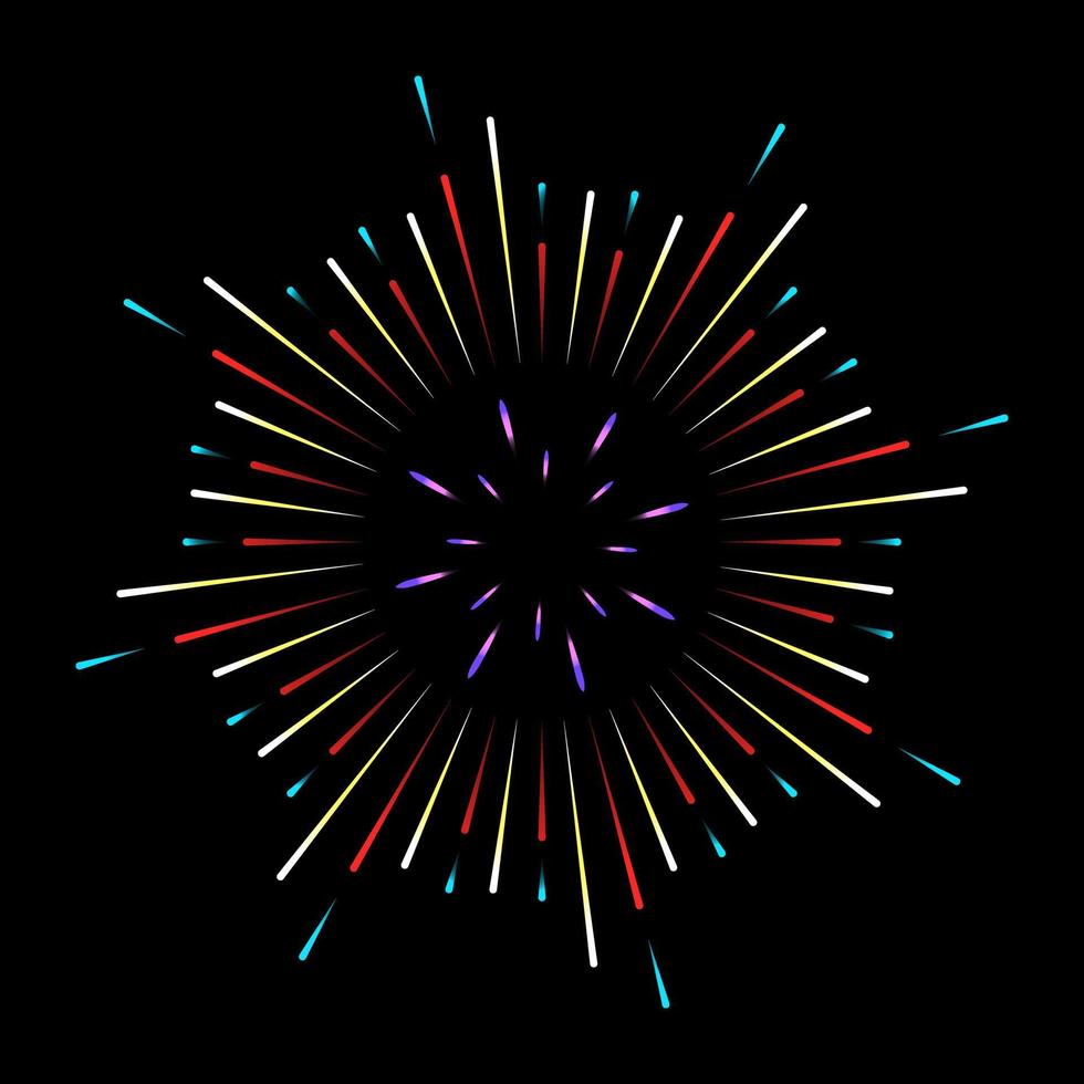 A flowery firework flat illustration, chrysanthemum firework vector