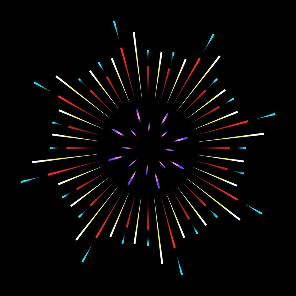 A flowery firework flat illustration, chrysanthemum firework vector