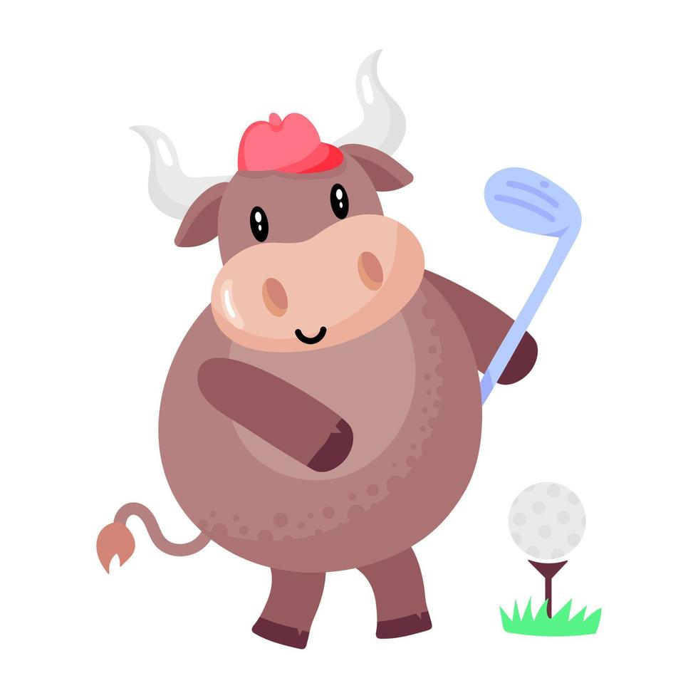 A bull of a taurus with earth, flat vector 14445689 Vector Art at Vecteezy