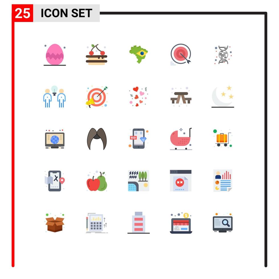 Pack of 25 Modern Flat Colors Signs and Symbols for Web Print Media such as science chemistry flag goals target Editable Vector Design Elements