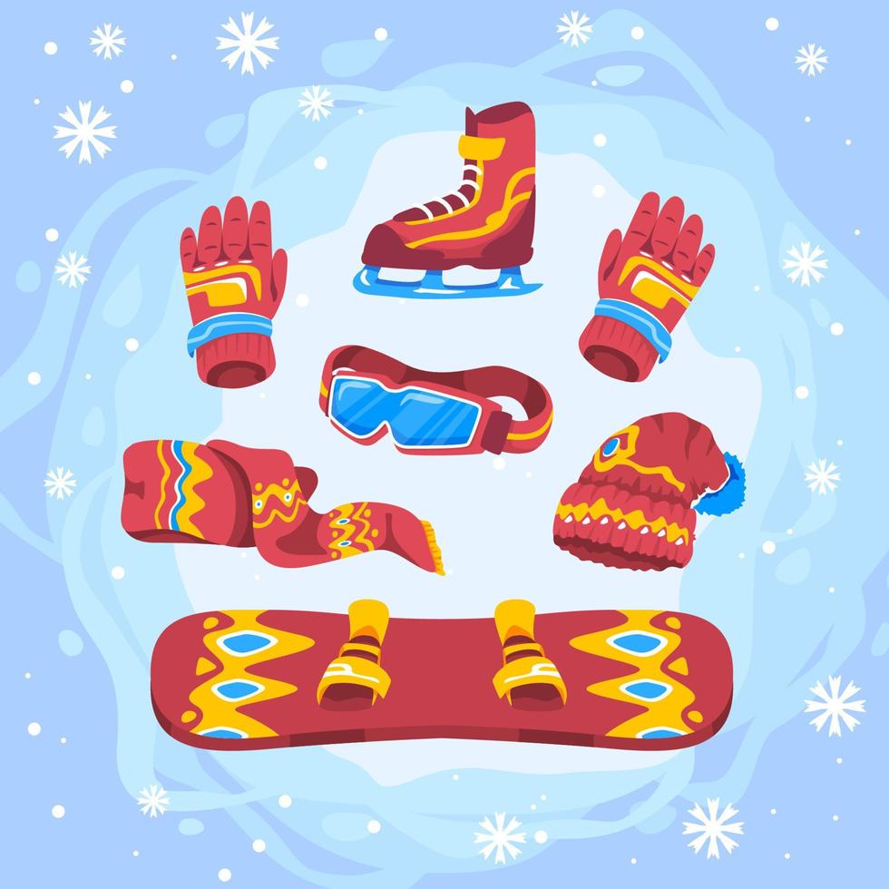 Winter Outdoor Activity Icons Set vector