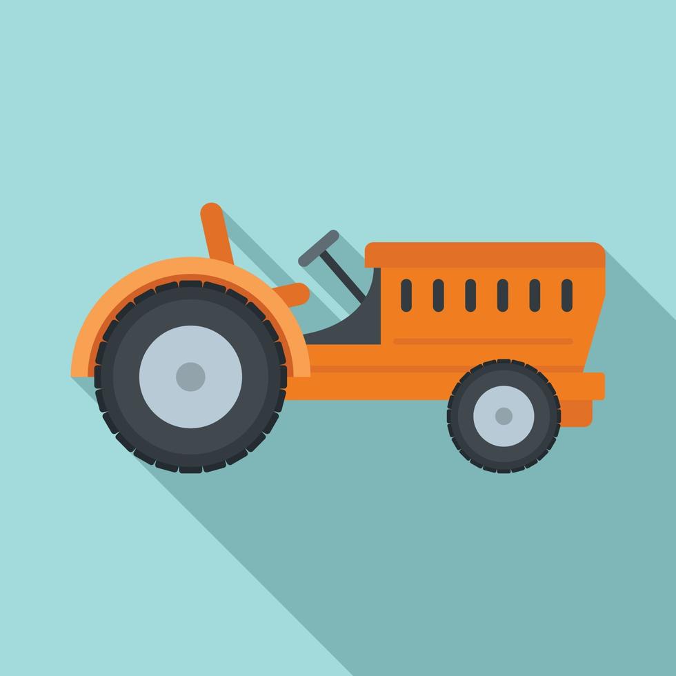 Tractor icon, flat style vector