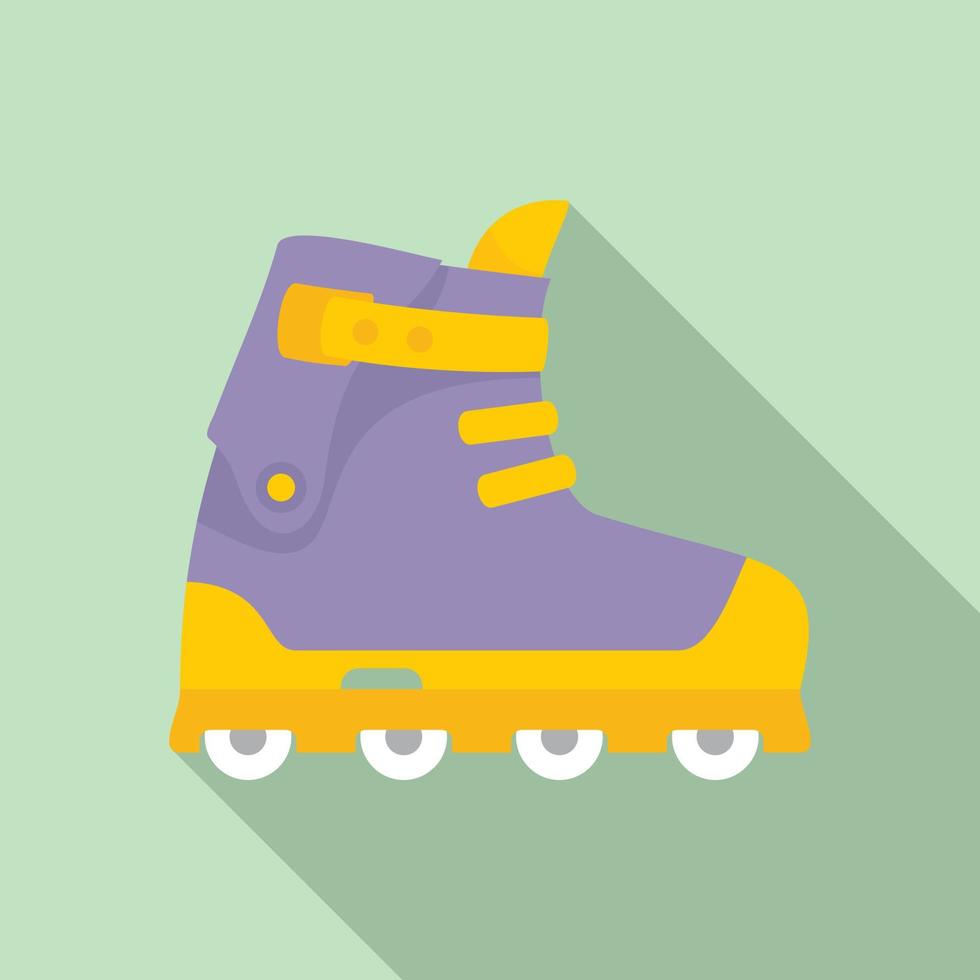 icono de patines en línea de rueda pequeña, estilo plano vector