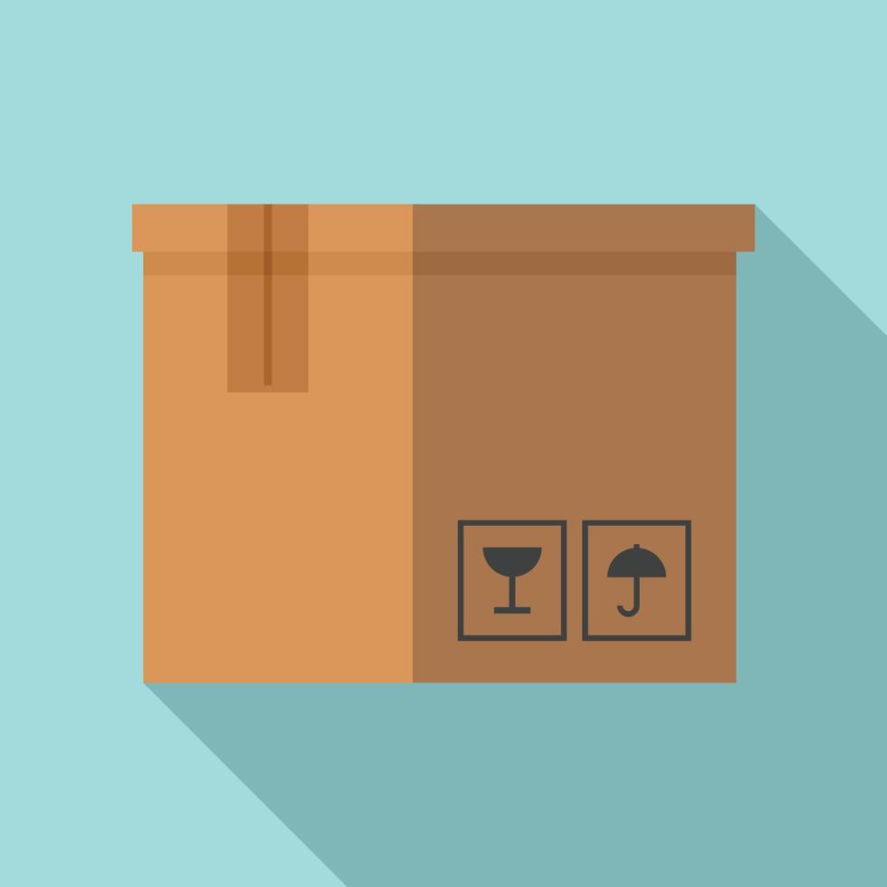 Delivery box icon, flat style vector