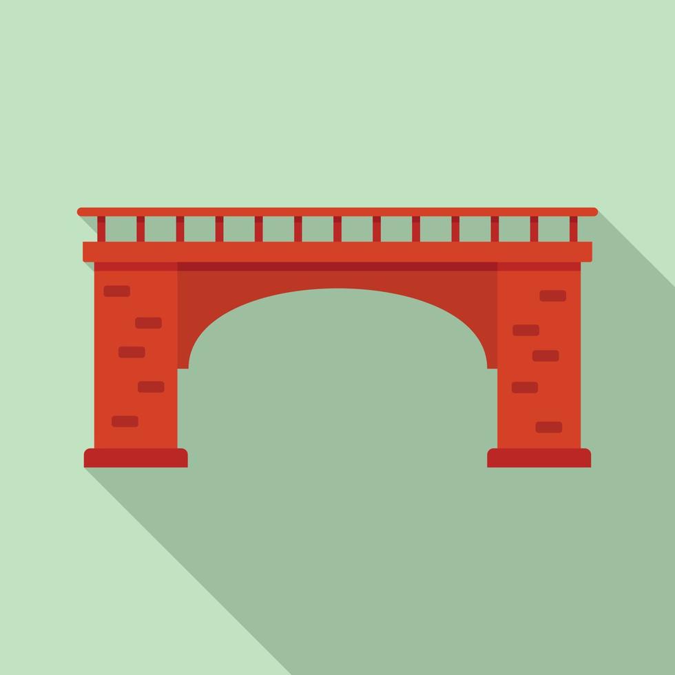 Brick bridge icon, flat style vector