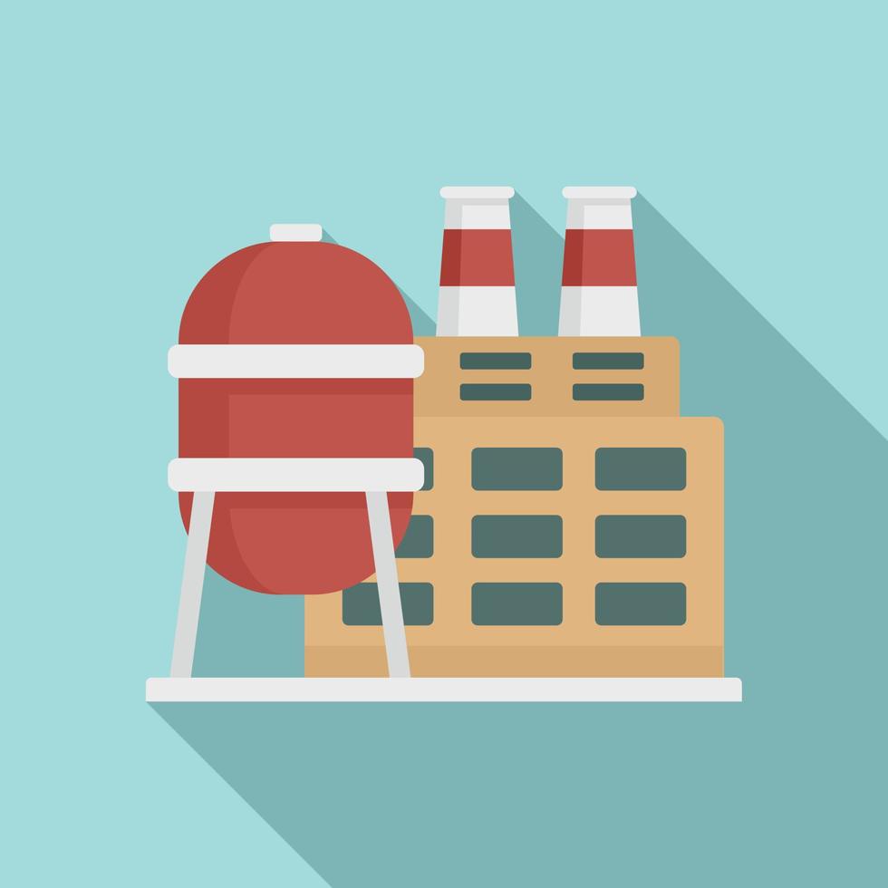 Reserve petrol refinery icon, flat style vector