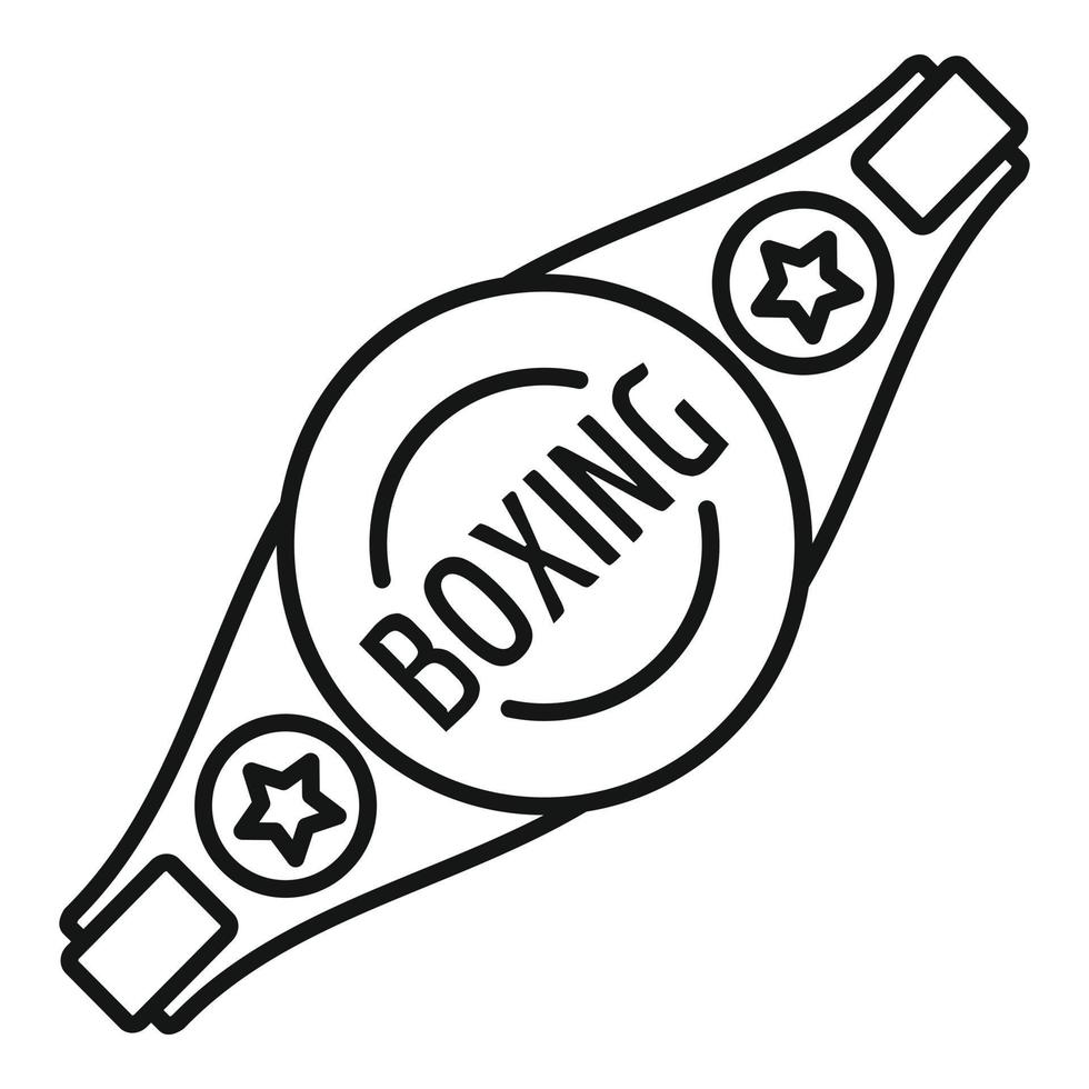 icono de cinturón de oro de boxeo, estilo de esquema vector