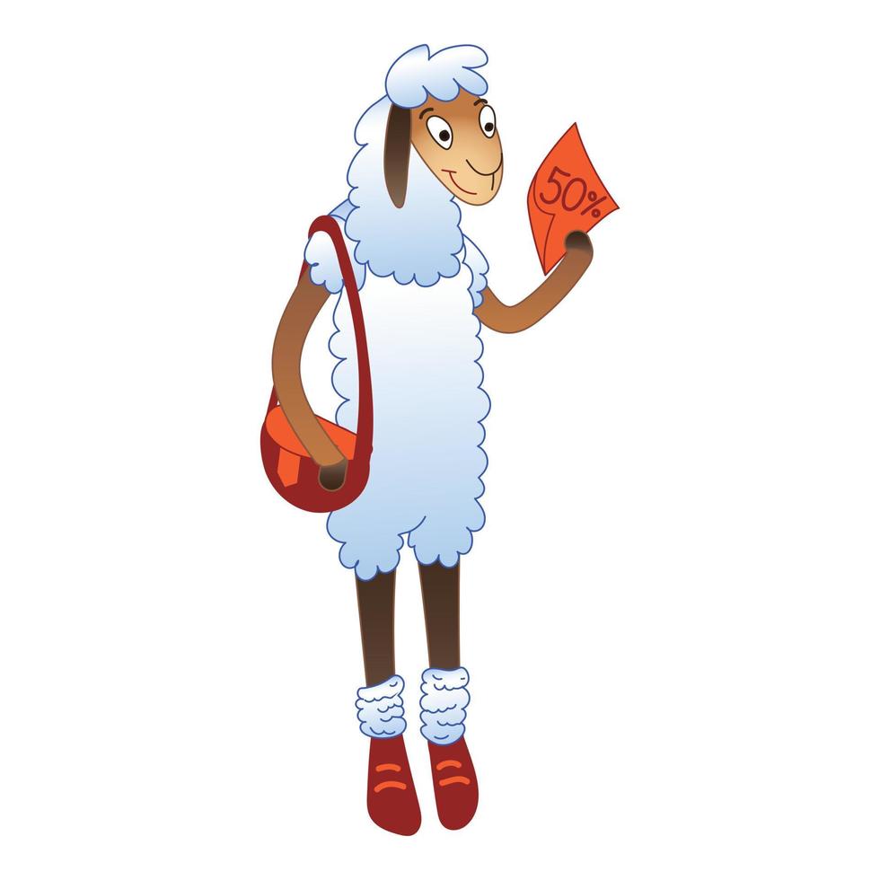 Post sheep icon, cartoon style vector