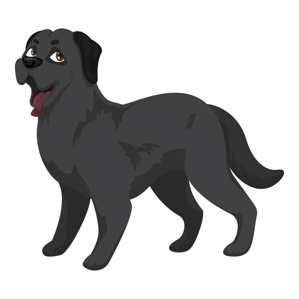 Black labrador icon, cartoon style vector