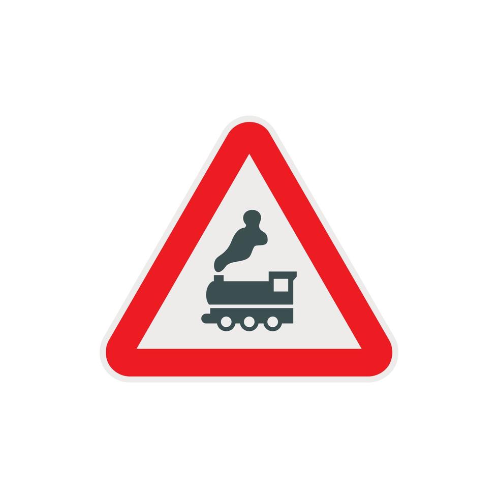 señal de advertencia de cruce ferroviario sin icono de barrera vector