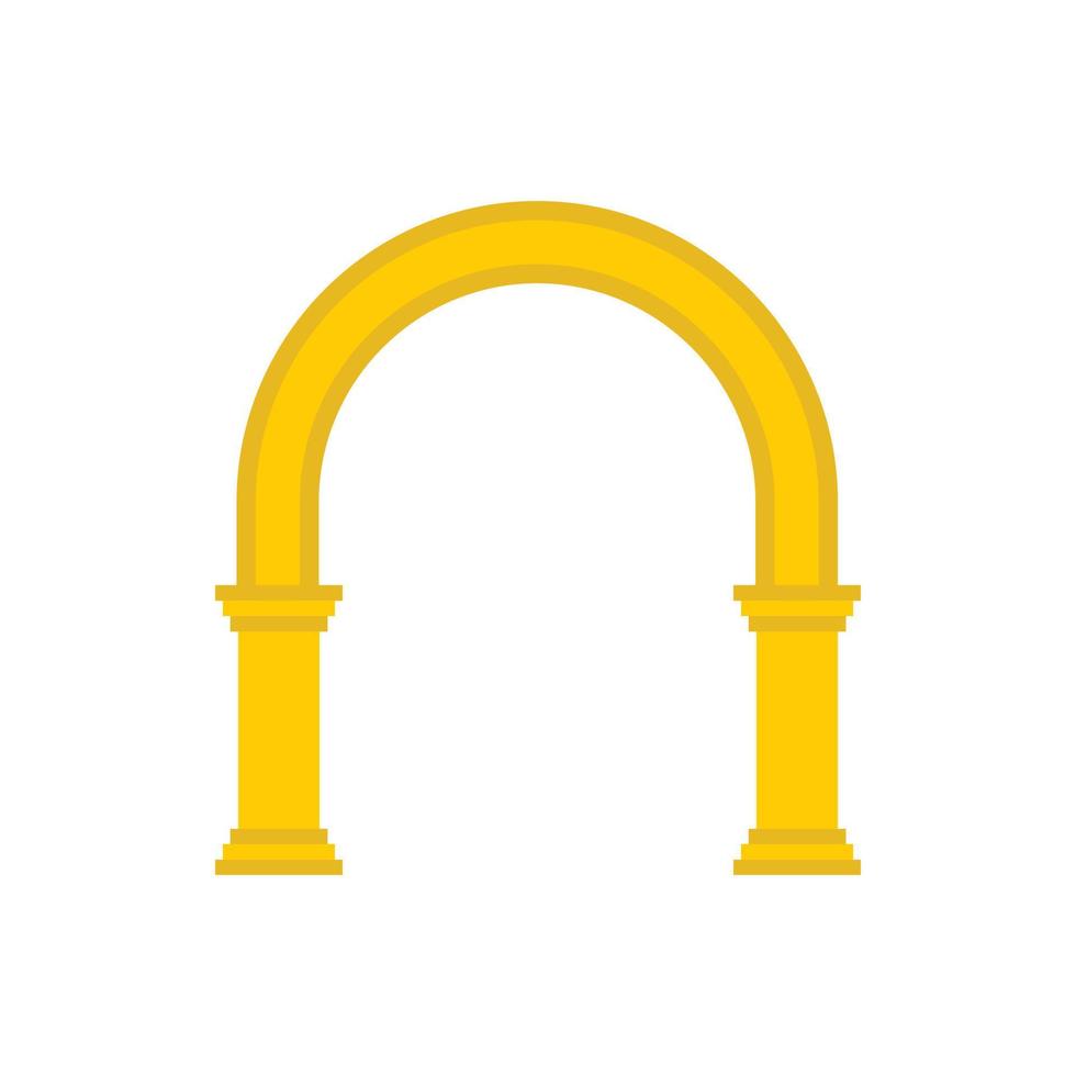 Golden arch icon in flat style vector