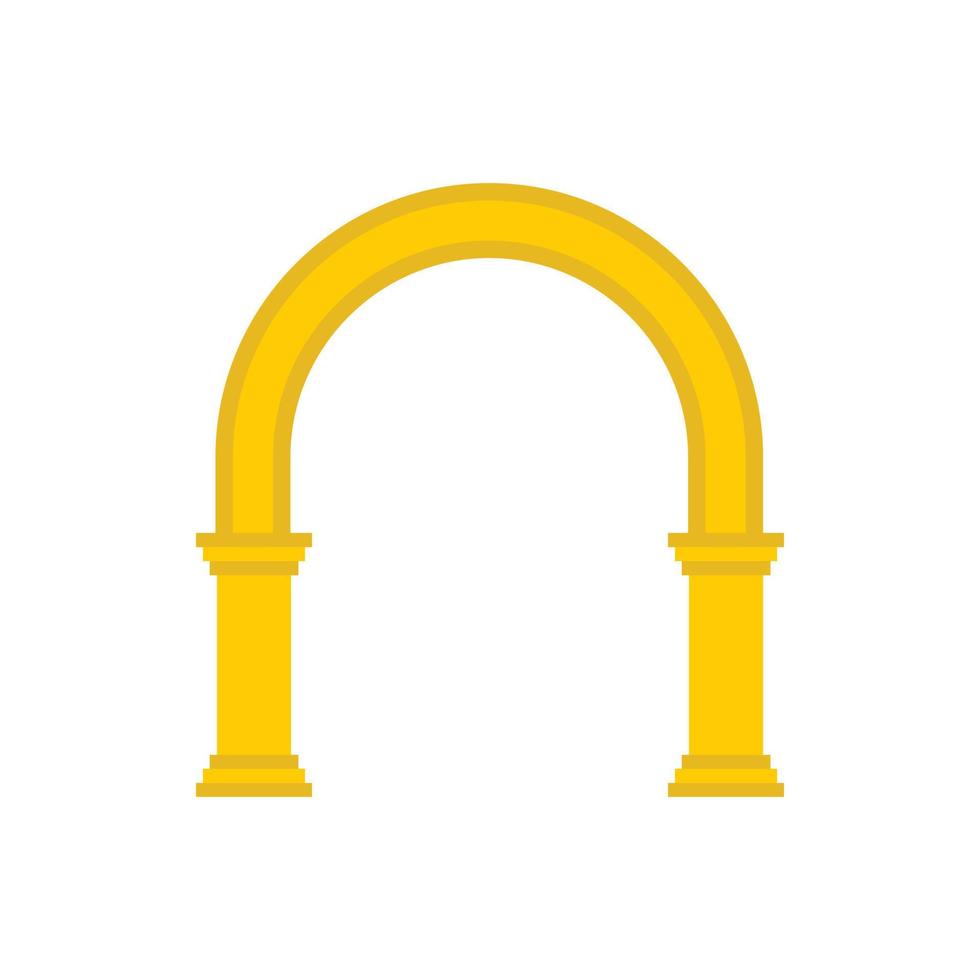 icono de arco dorado en estilo plano vector