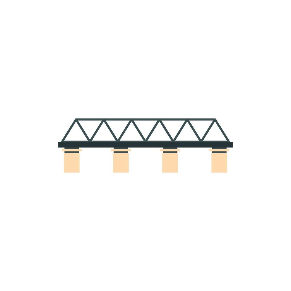 Truss bridge icon in flat style vector