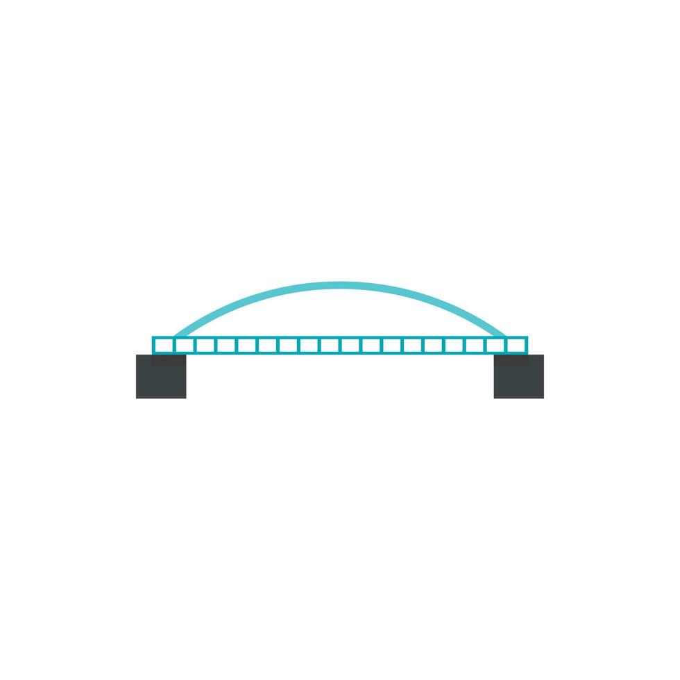 Bridge with arched railing icon, flat style vector