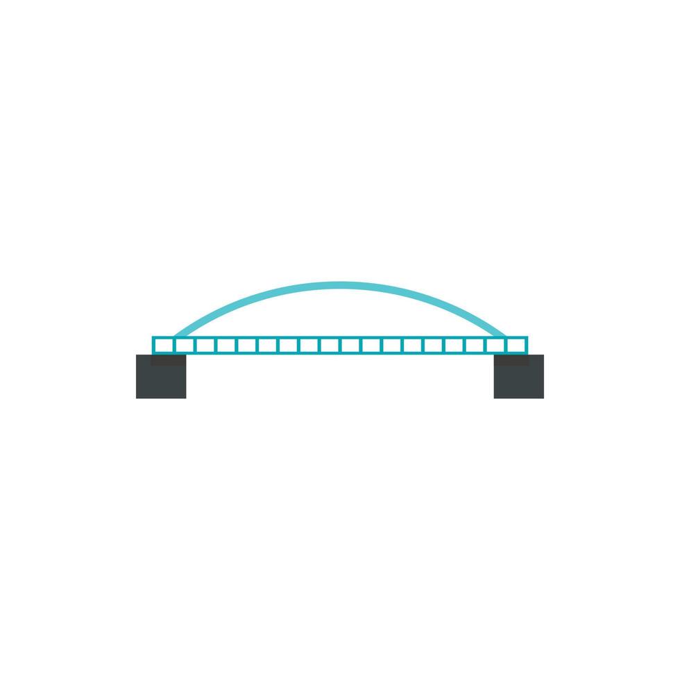 puente con icono de barandilla arqueada, estilo plano vector