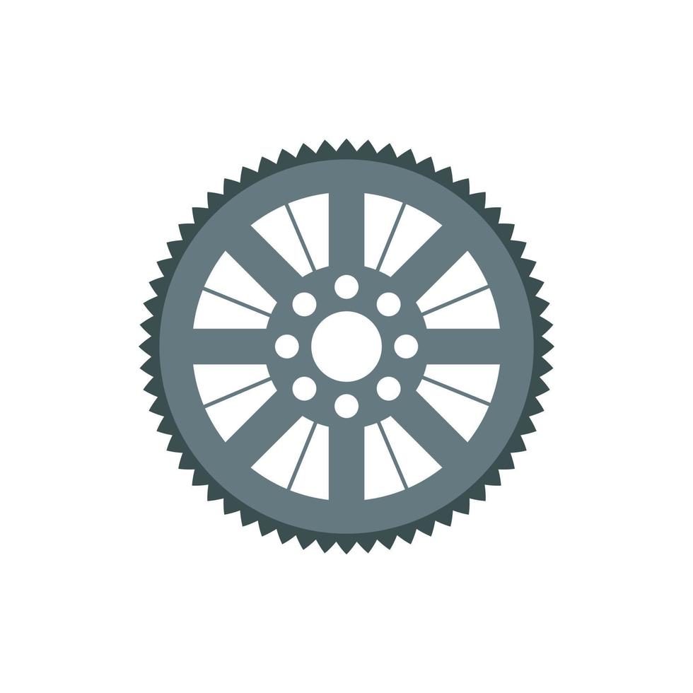 Sprocket for bicycle icon, flat style vector