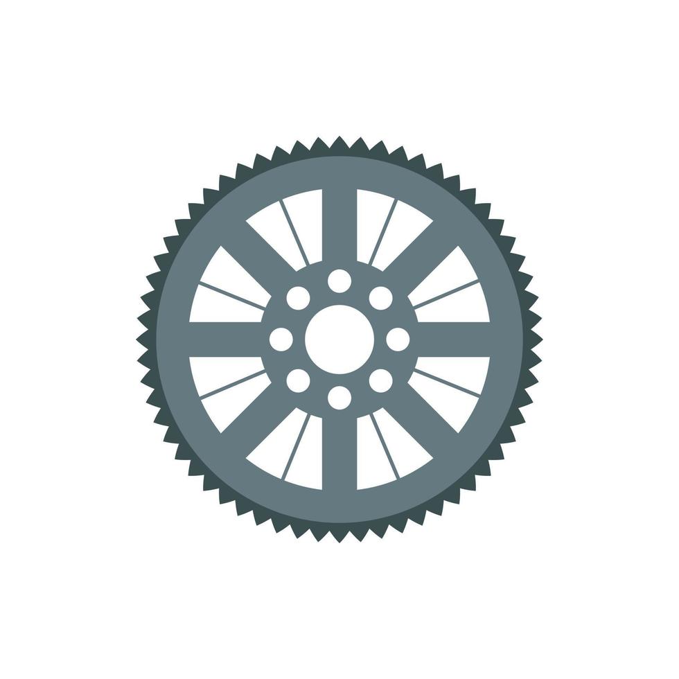 rueda dentada para icono de bicicleta, estilo plano vector