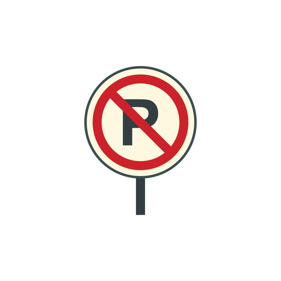 Parking is prohibited icon, flat style vector