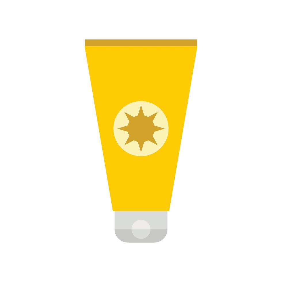 Tube with sunbathing cream icon vector