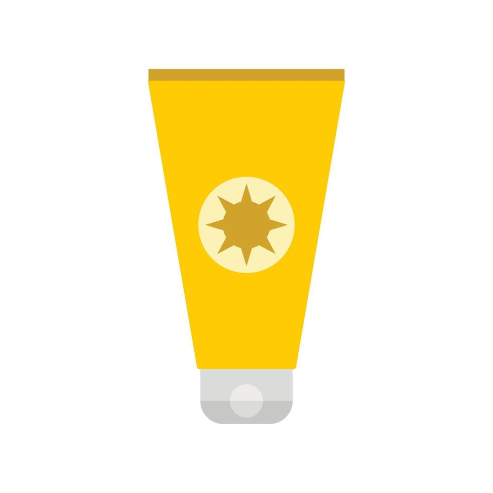 Tube with sunbathing cream icon vector