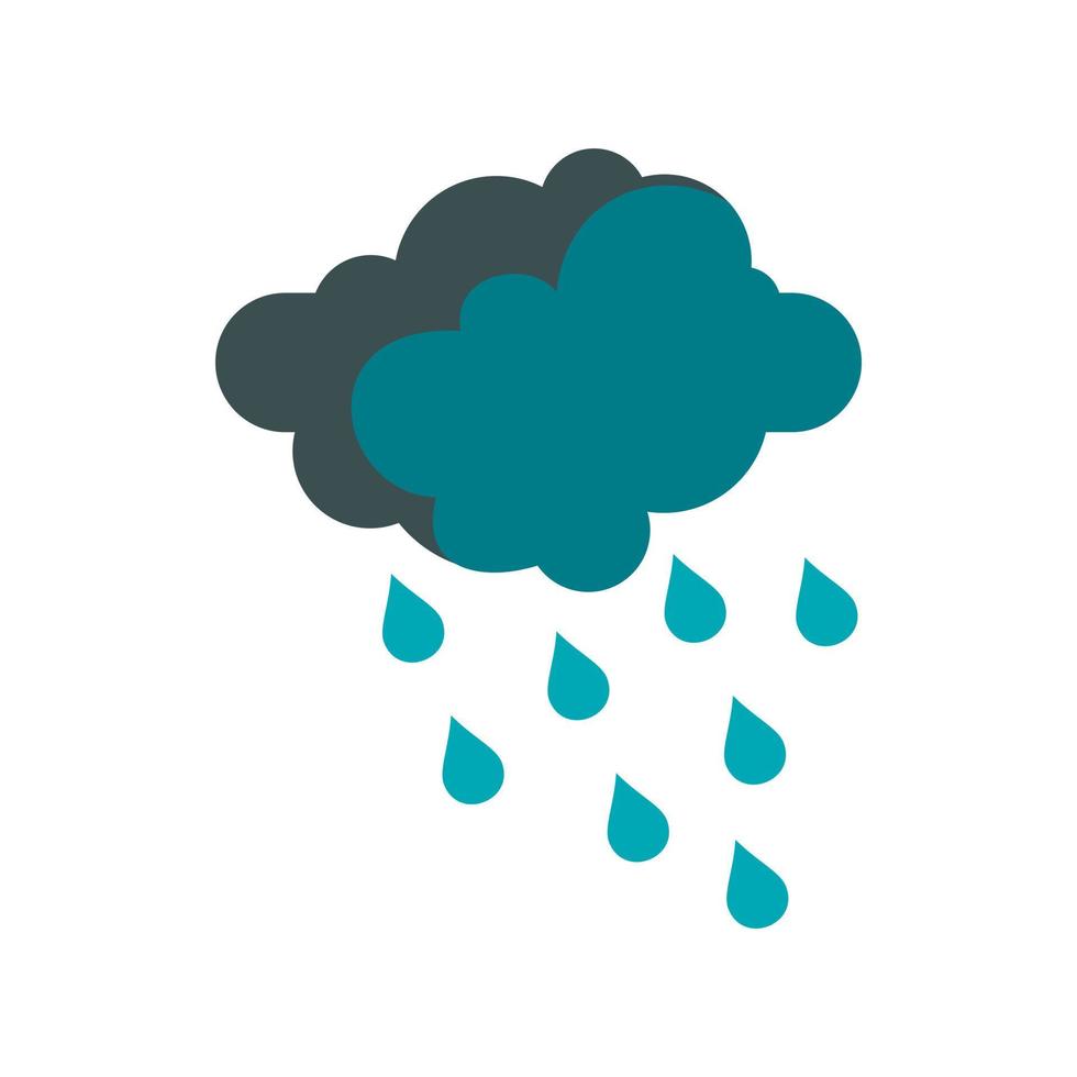 nube con icono de lluvia, estilo plano vector