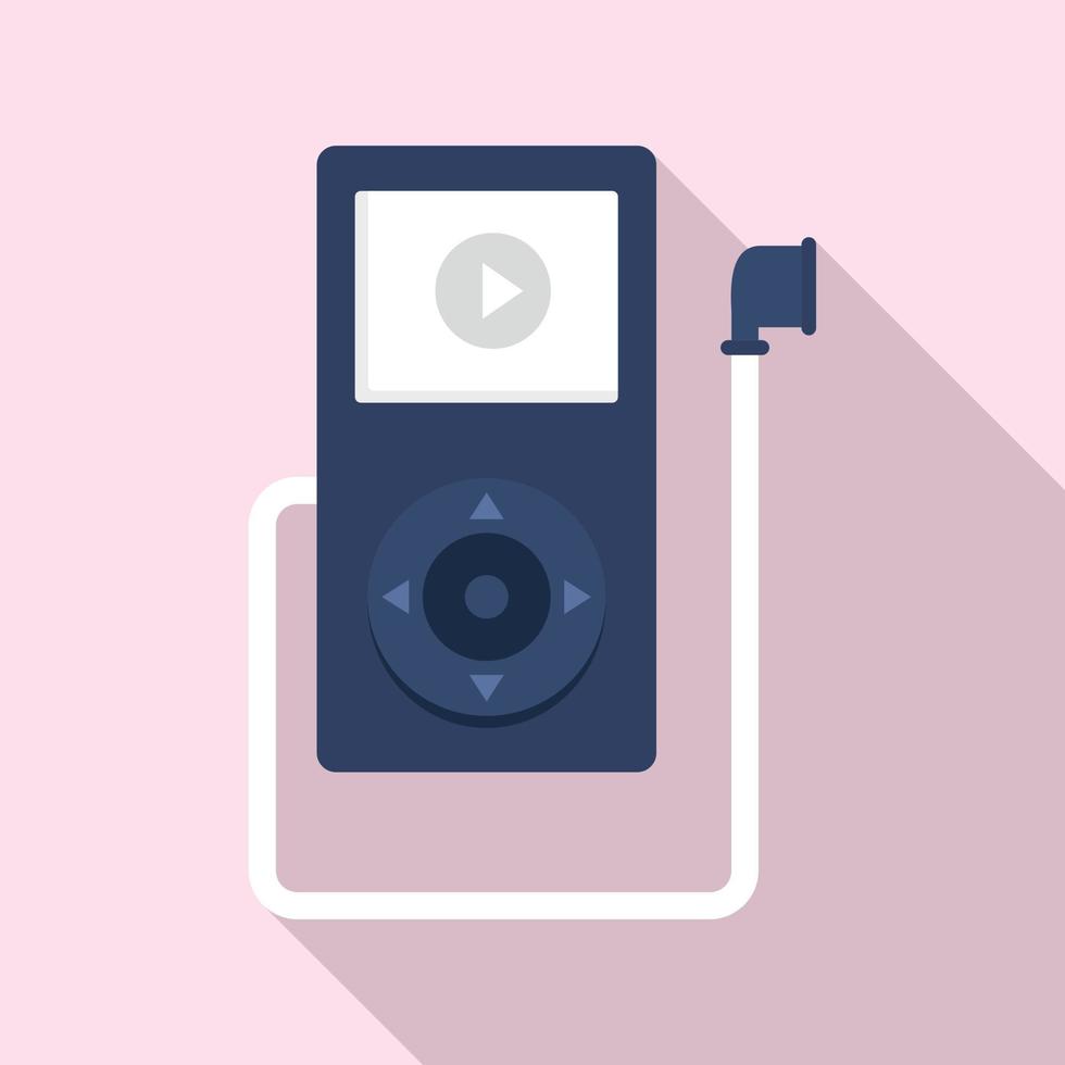Music player learning icon, flat style vector