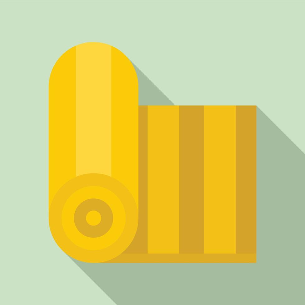 Yoga mattress icon, flat style vector