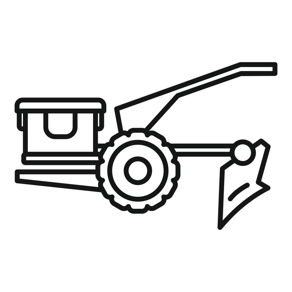 Walking tractor icon, outline style vector