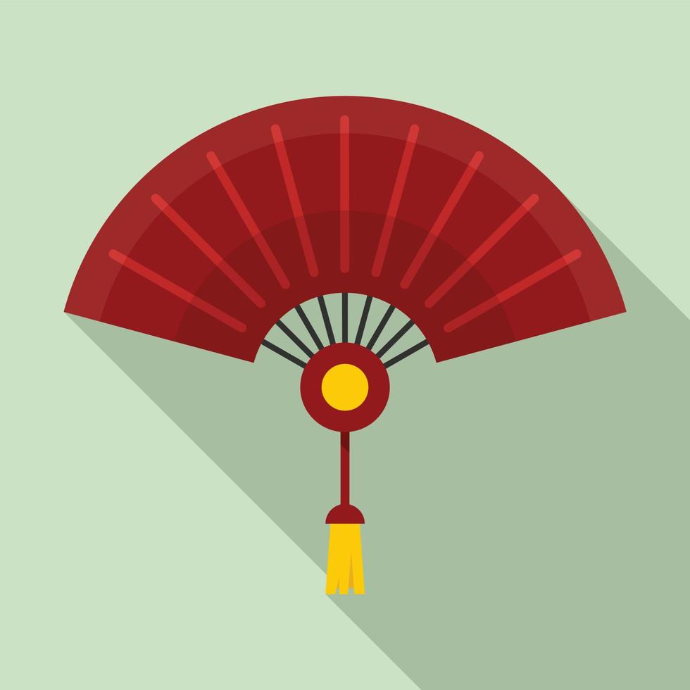 Handheld fan icon, flat style vector