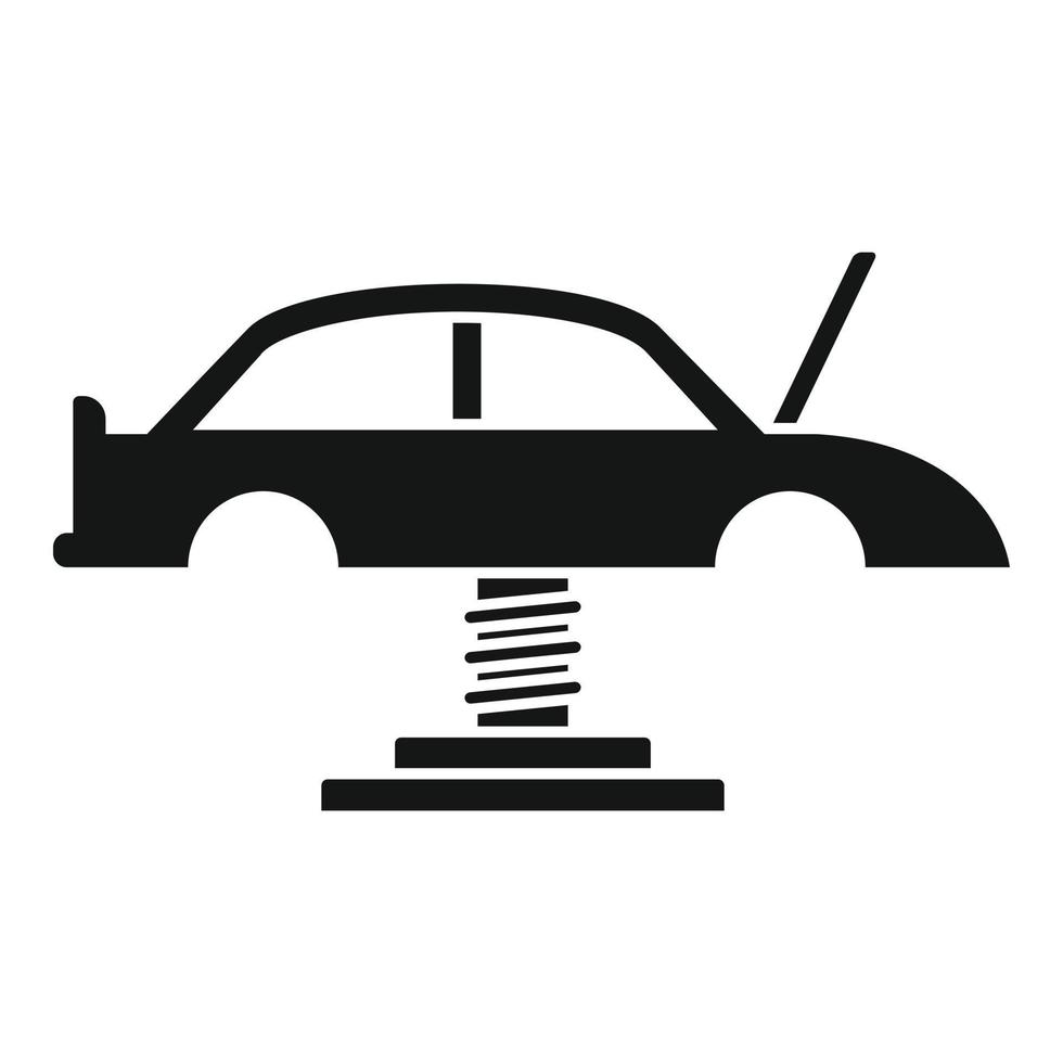 coche en icono de línea de fábrica, estilo simple vector