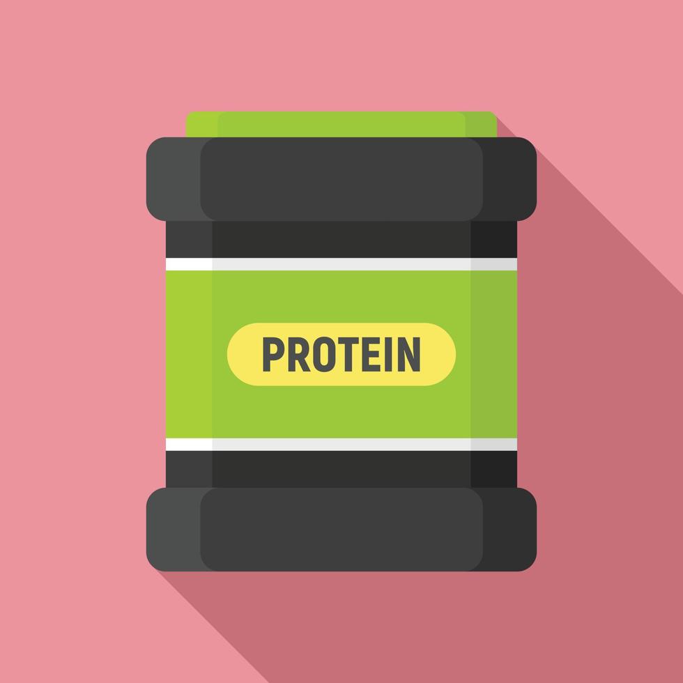 icono de tarro deportivo de proteínas, estilo plano vector