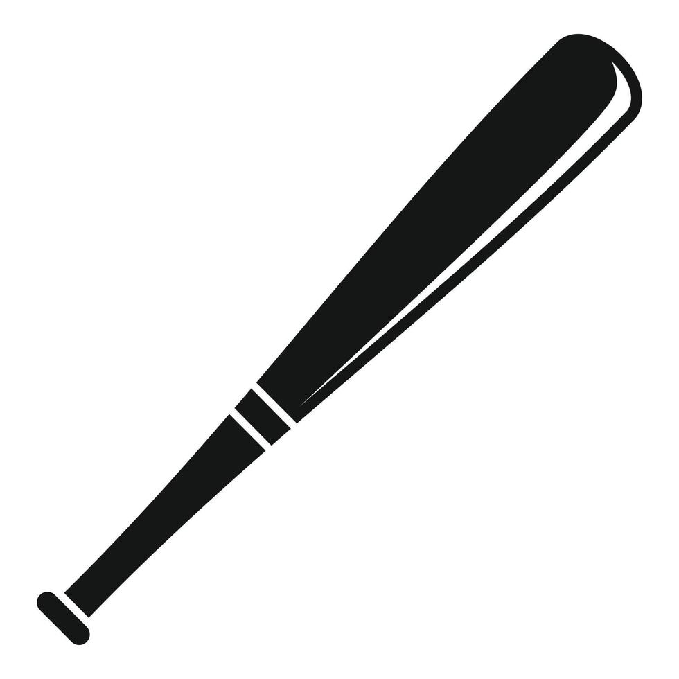 icono de bate de béisbol, estilo simple vector
