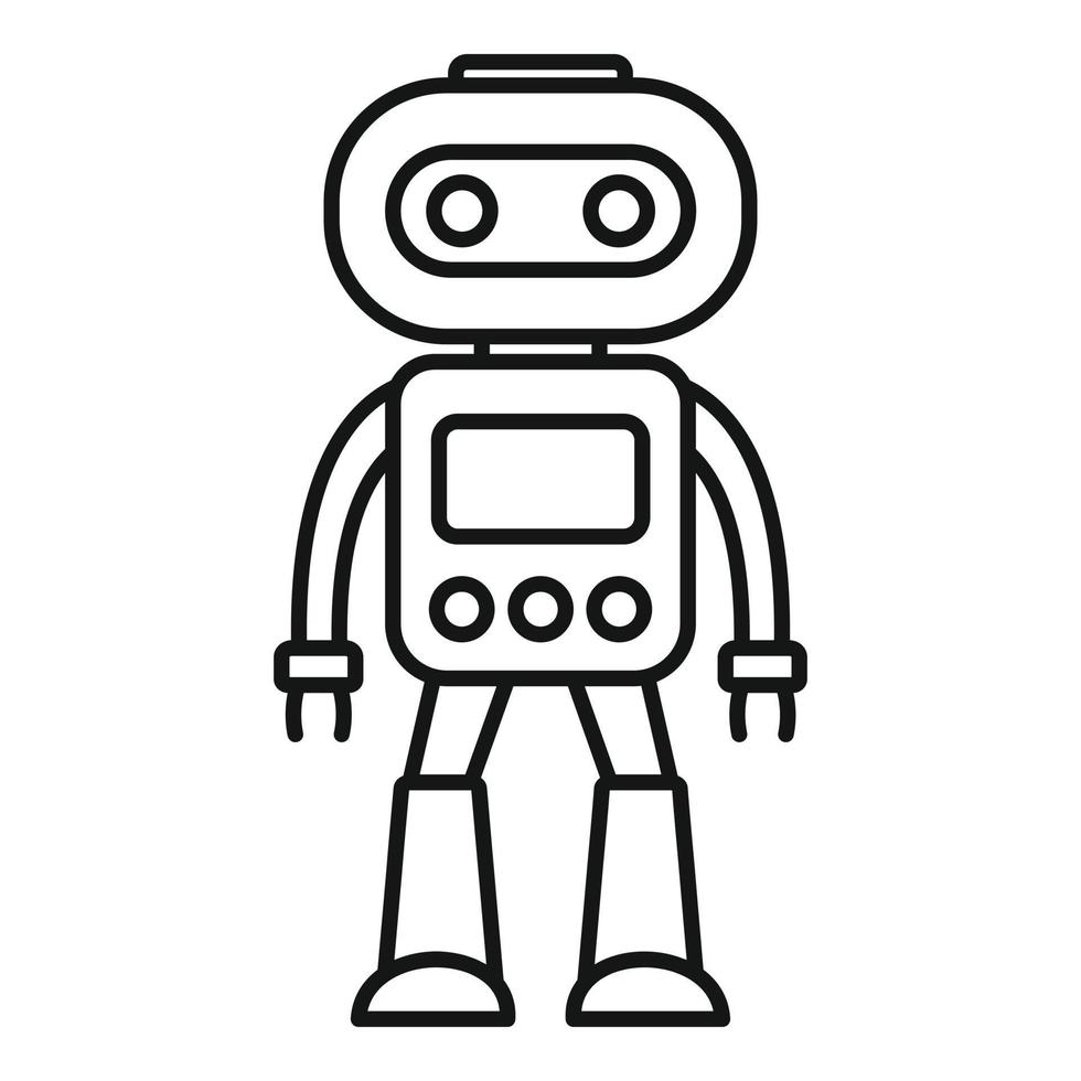 Artificial robot icon, outline style vector