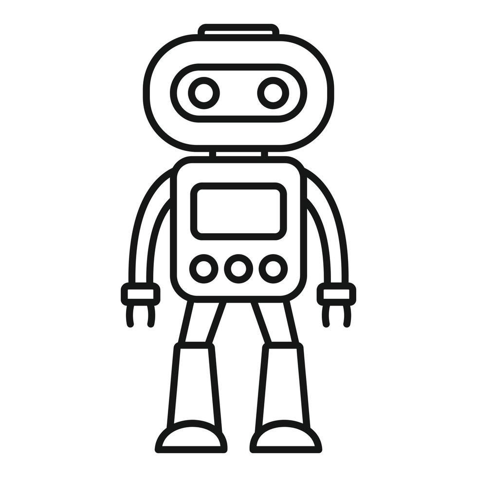 icono de robot artificial, estilo de esquema vector