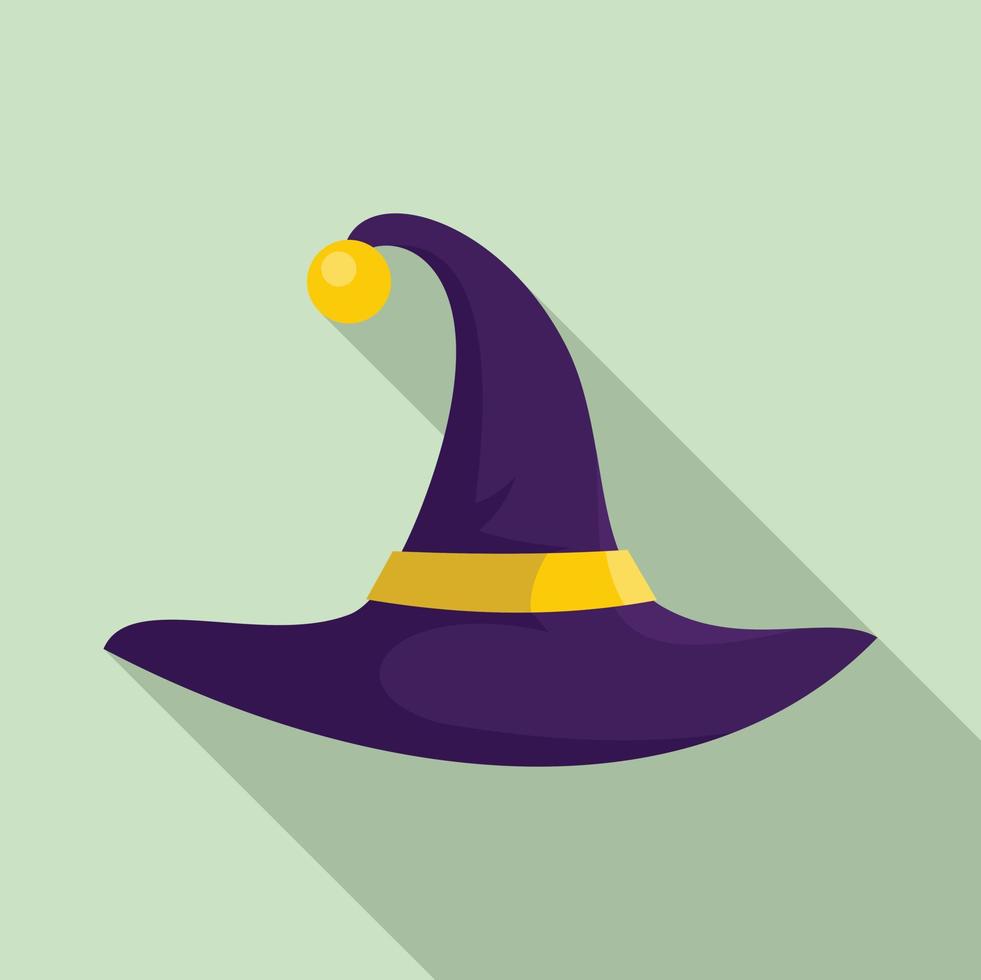 Witch hat icon, flat style vector