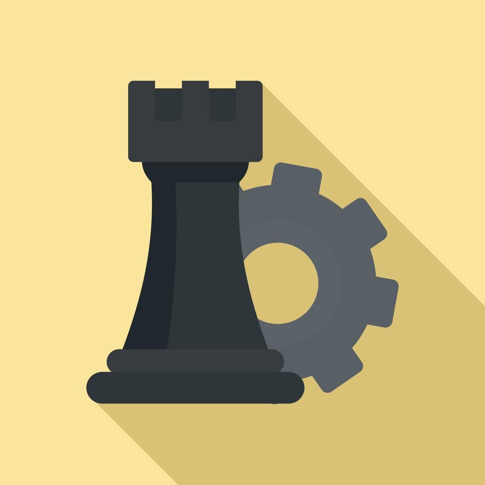 Gear logic icon, flat style vector