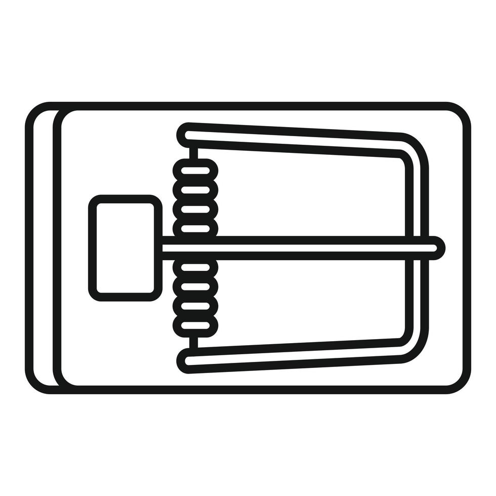 Wood mouse trap icon, outline style vector