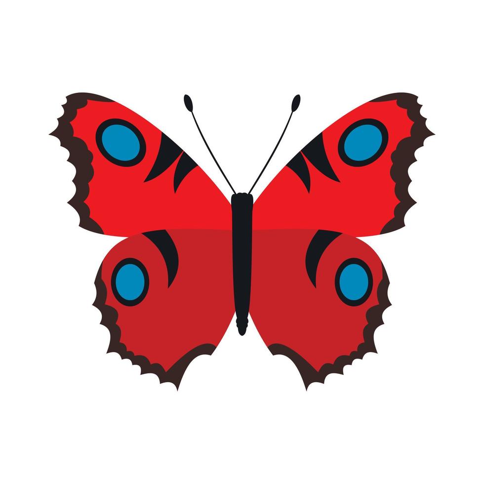 icono de mariposa roja en estilo plano vector