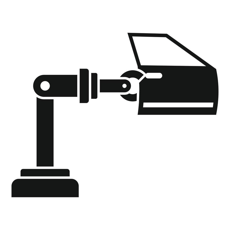 icono de puerta de robot de fábrica de automóviles, estilo simple vector