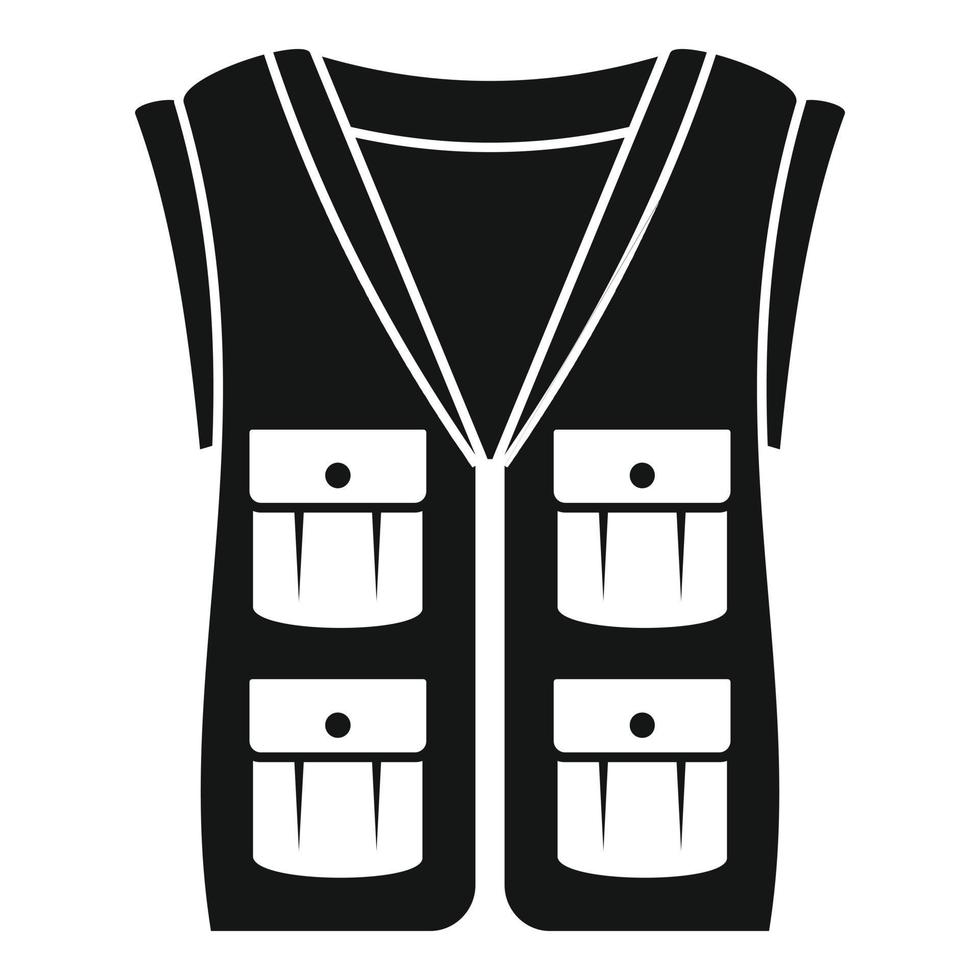 Hunter vest icon, simple style vector