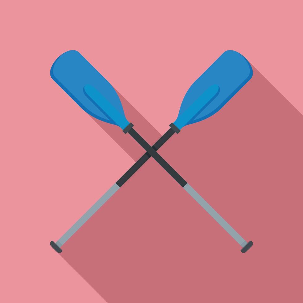 Metal plastic oars icon, flat style vector