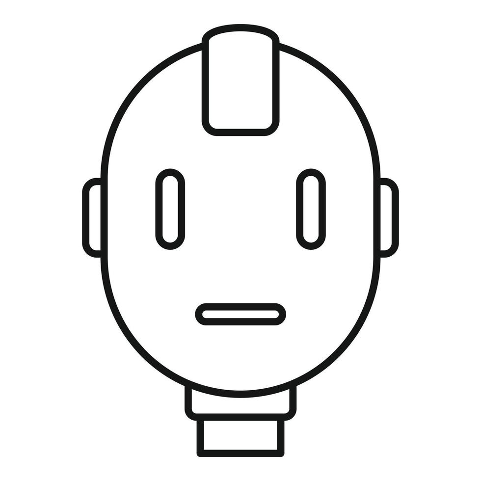 Head robot icon, outline style vector