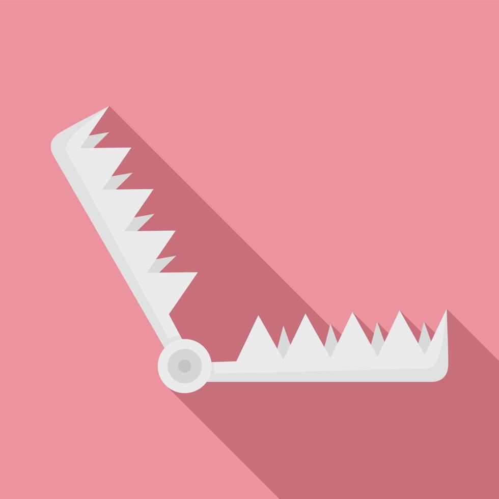 Metal trap icon, flat style vector