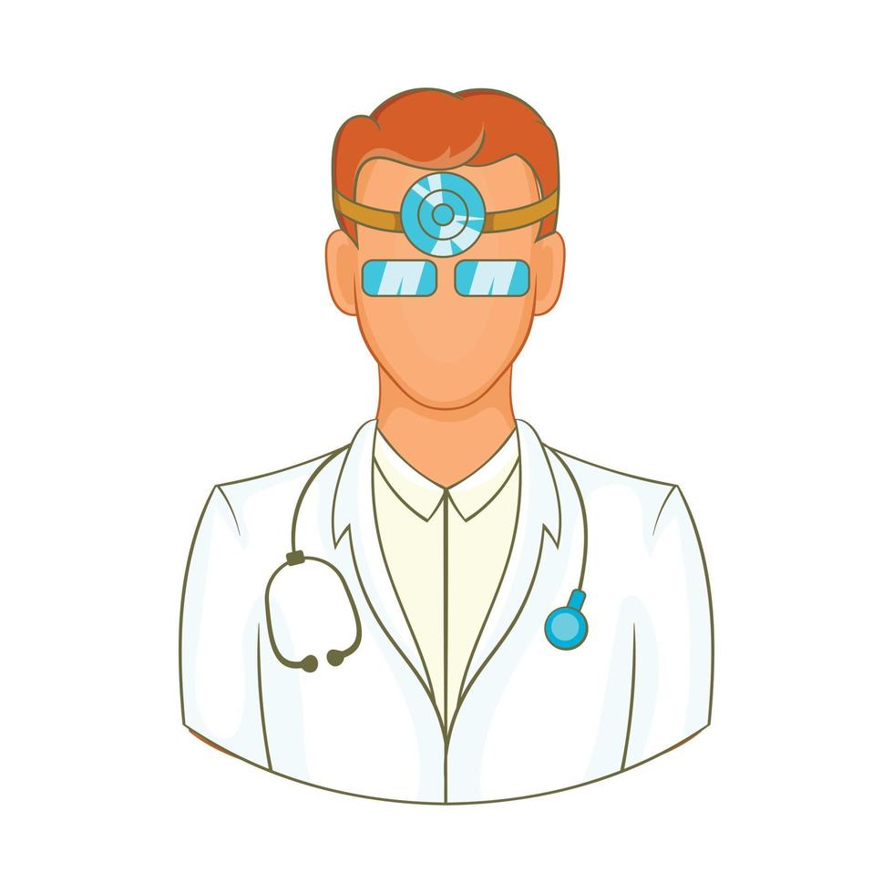 Doctor with stethoscope icon, cartoon style vector