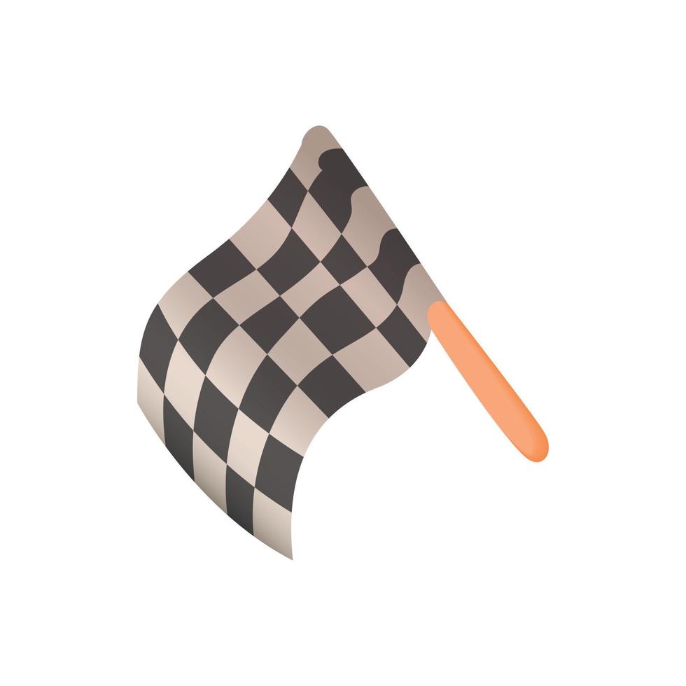 Racing flag icon, cartoon style vector