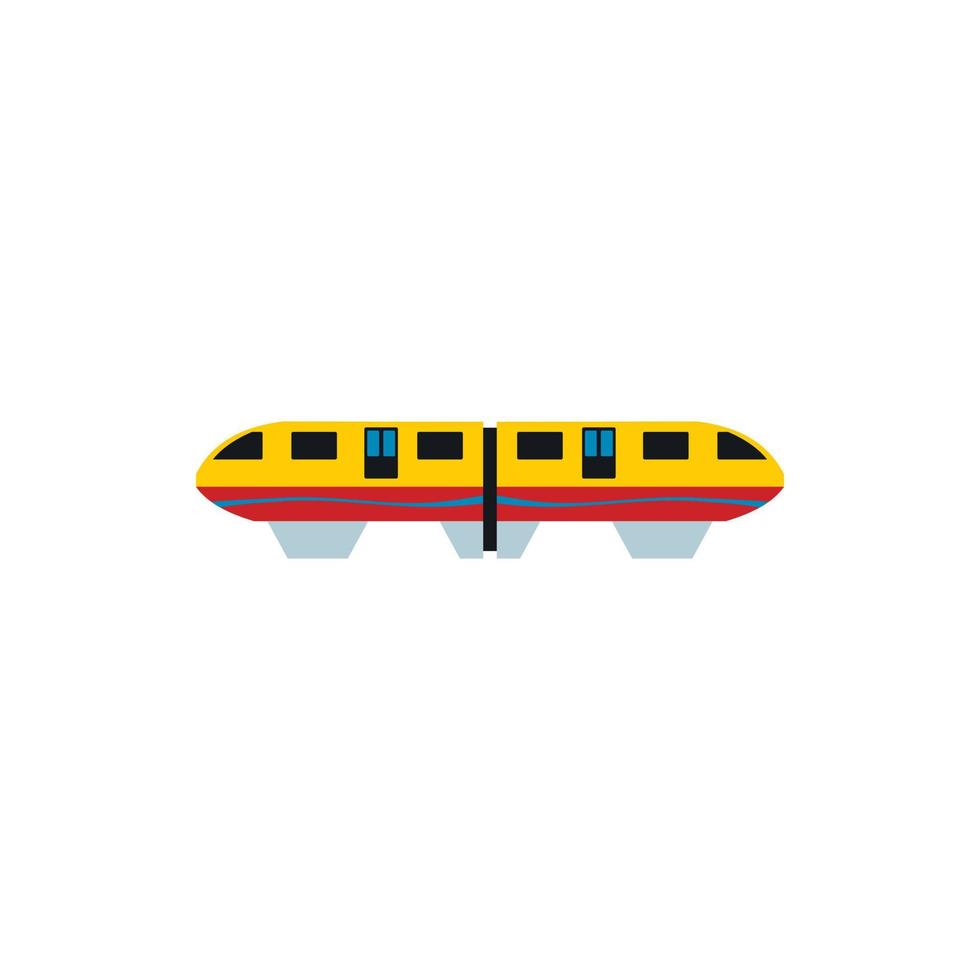 icono de tren monorraíl amarillo, estilo plano vector